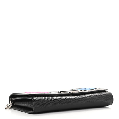 Louis Vuitton Epi LV Stories Twist Chain Wallet Black 4 of 10