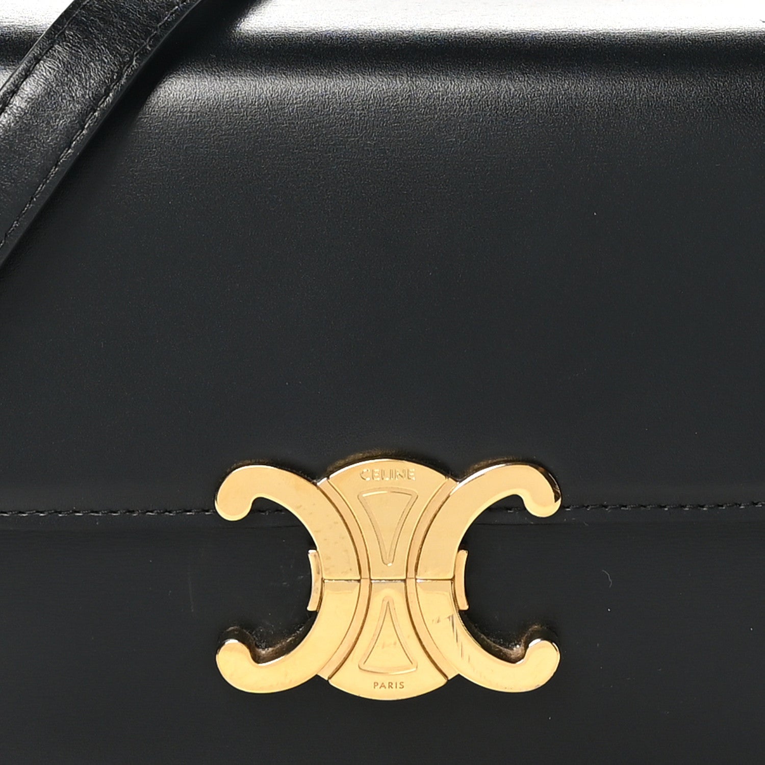 Celine Shiny Calfskin Teen Triomphe Black 7 of 7