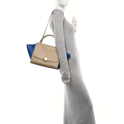 Celine Smooth Calfskin Medium Bi-Color Trapeze Beige Blue 2 of 7