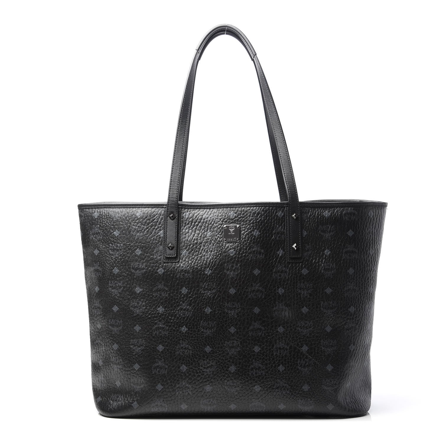 MCM Visetos Large Anya Shopper Tote Black 1 of 10