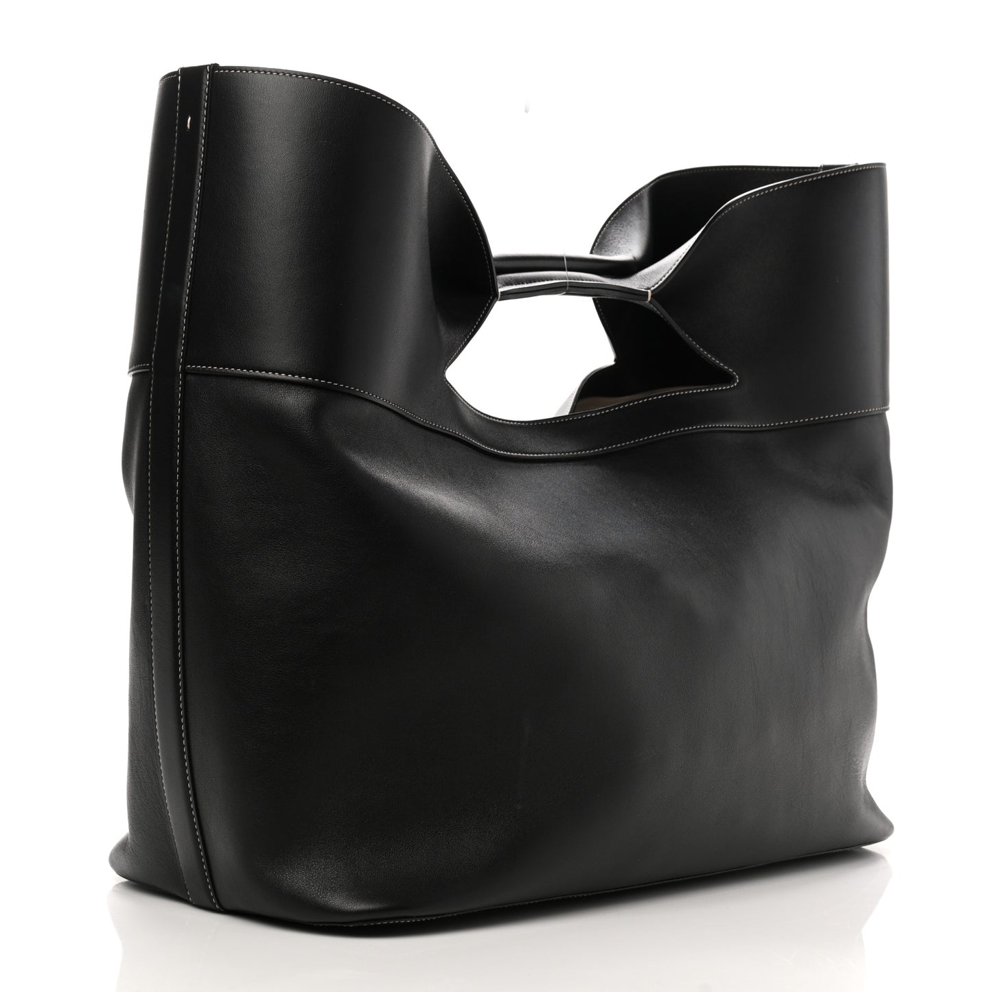 Calfskin Large The Bow Bag Black