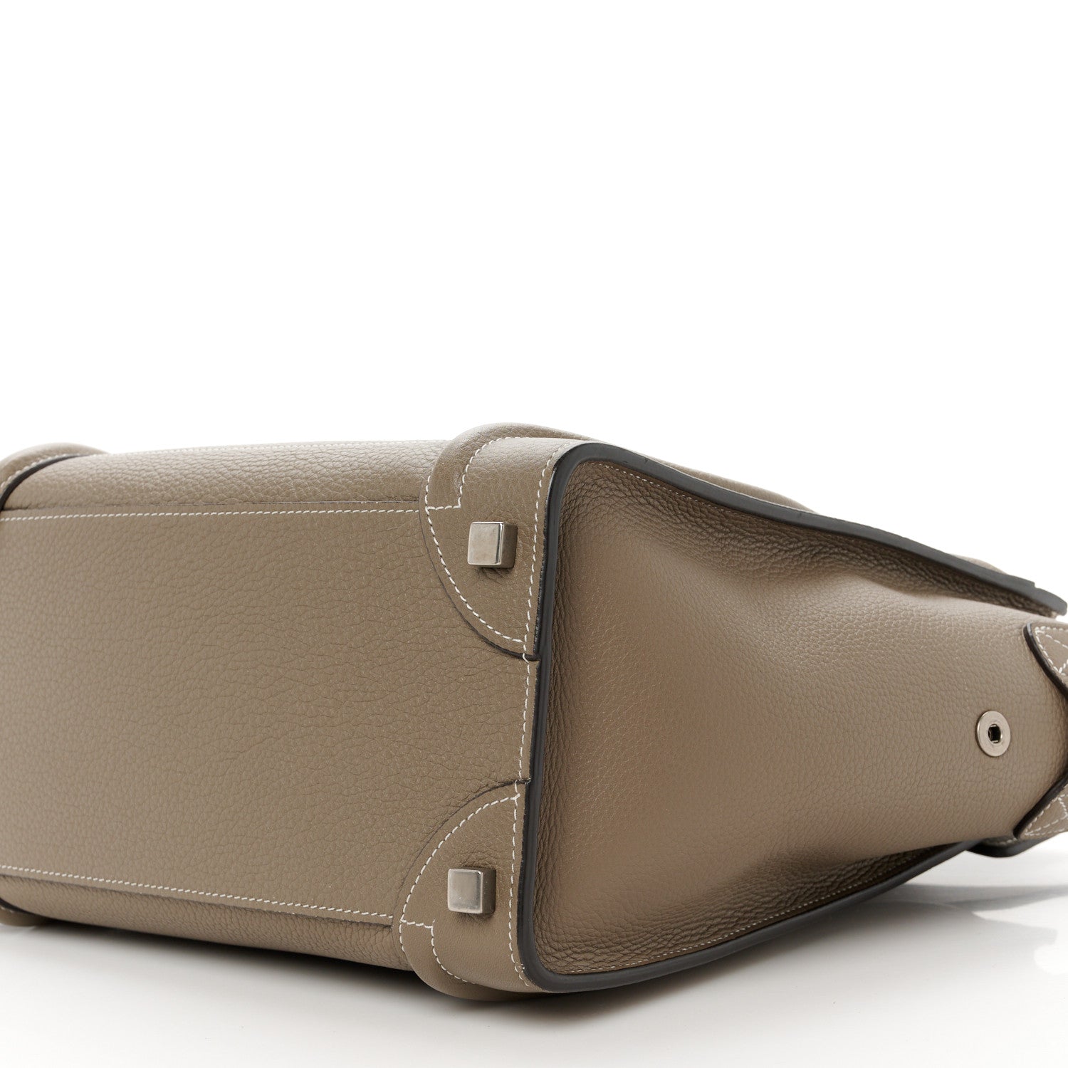 Celine Drummed Calfskin Micro Luggage Souris 10 of 10