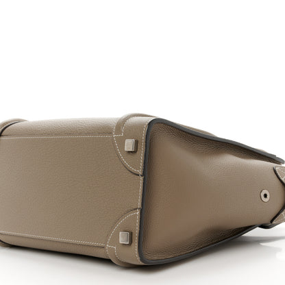 Celine Drummed Calfskin Micro Luggage Souris 10 of 10