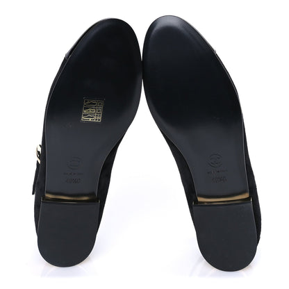 Chanel Suede Patent Cap Toe CC Mary Jane Flats 40.5  Black 6 of 7