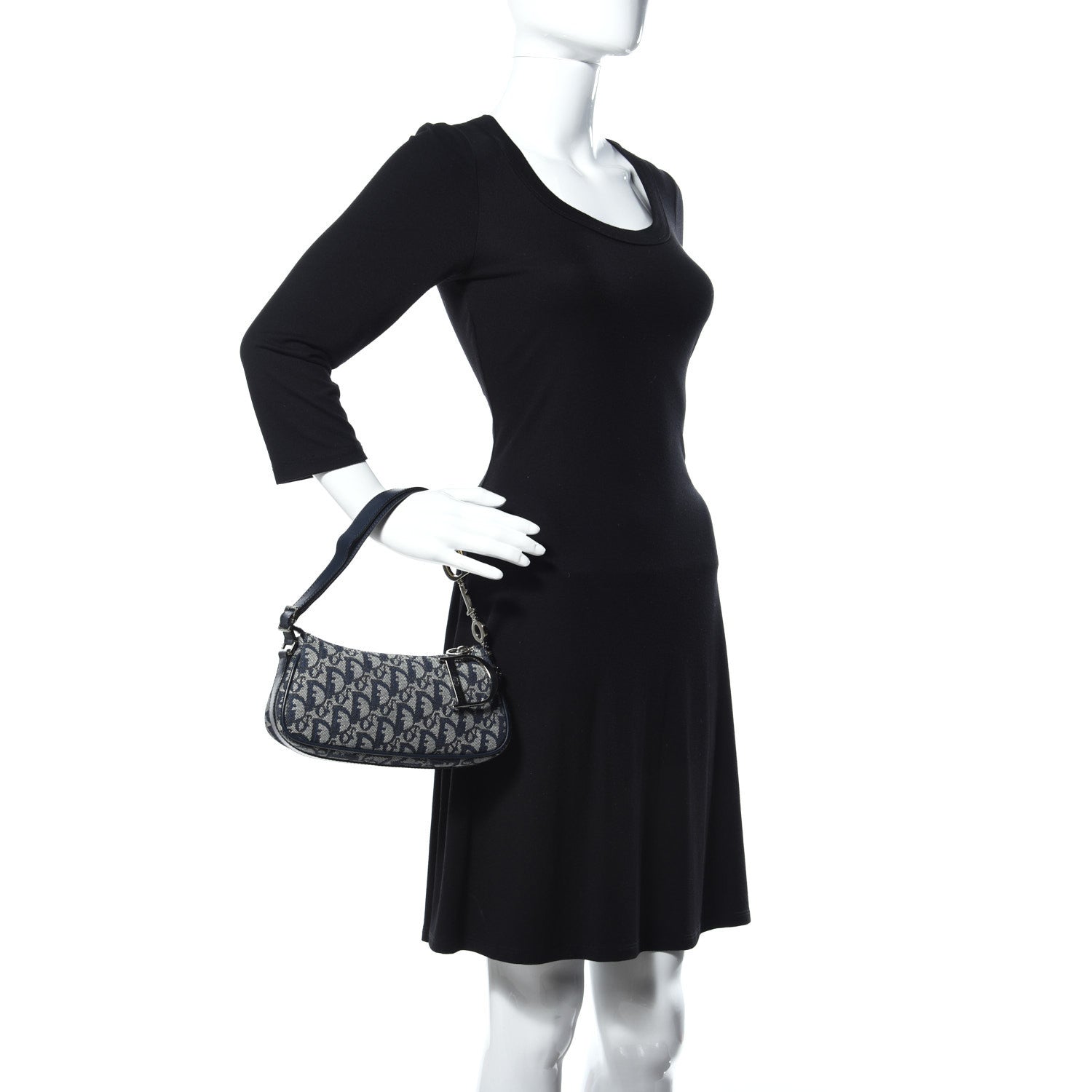 Christian Dior Monogram Shoulder Bag Blue 2 of 13