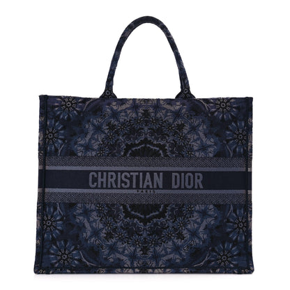 Christian Dior Canvas Embroidered Large KaleiDioroscopic Book Tote Blue 1 of 9