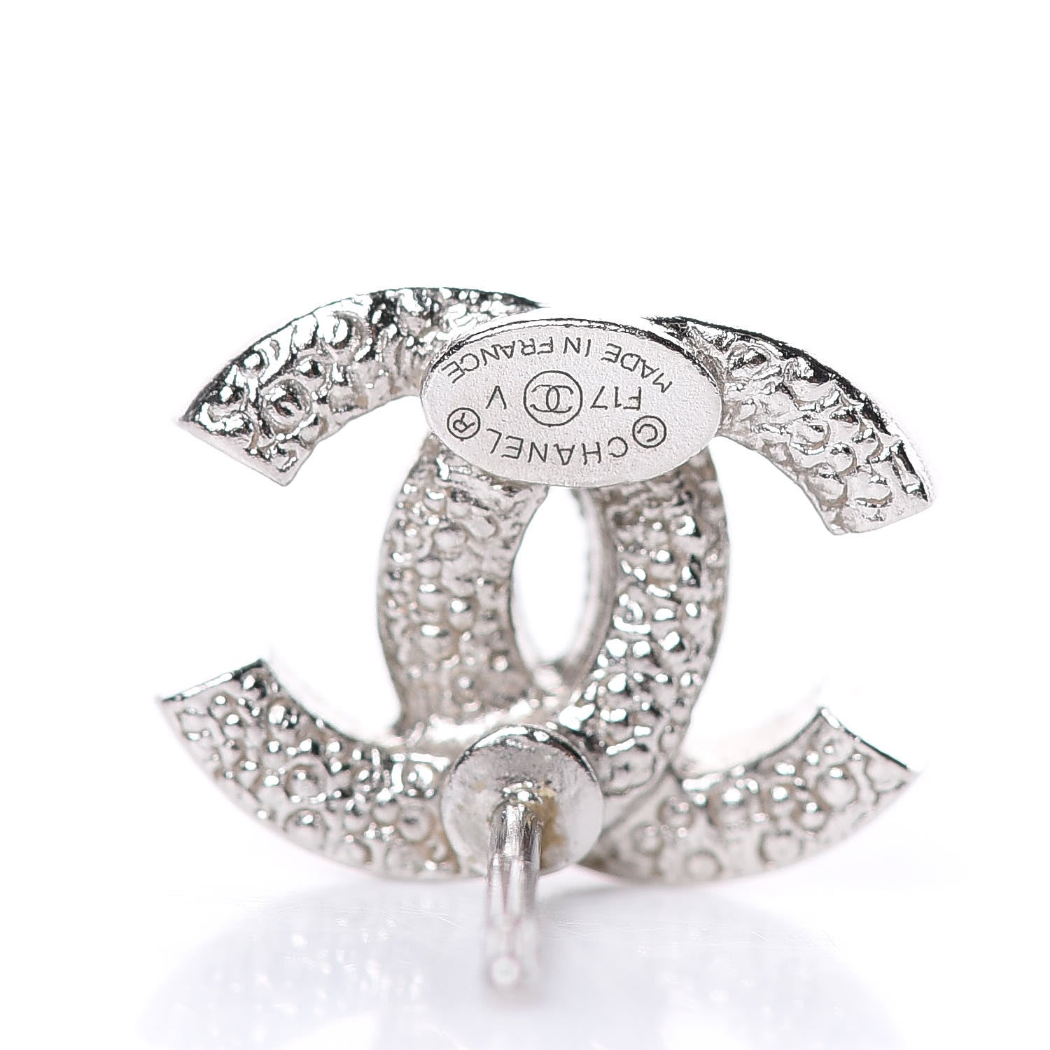 Chanel Crystal Mini Timeless CC Earrings Silver 3 of 5