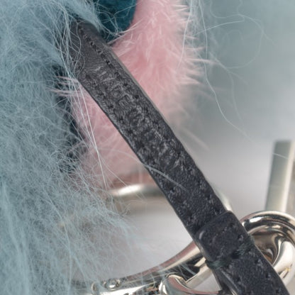 Fendi Fox Mink Rabbit Fur Vitello Flamingo Mini Monster Bag Bug Charm Lagoon Black Multicolor 3 of 4