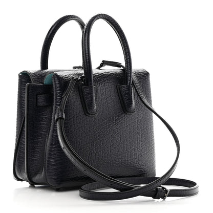 MCM Calfskin Studded Mini Milla Tote Blue 3 of 15