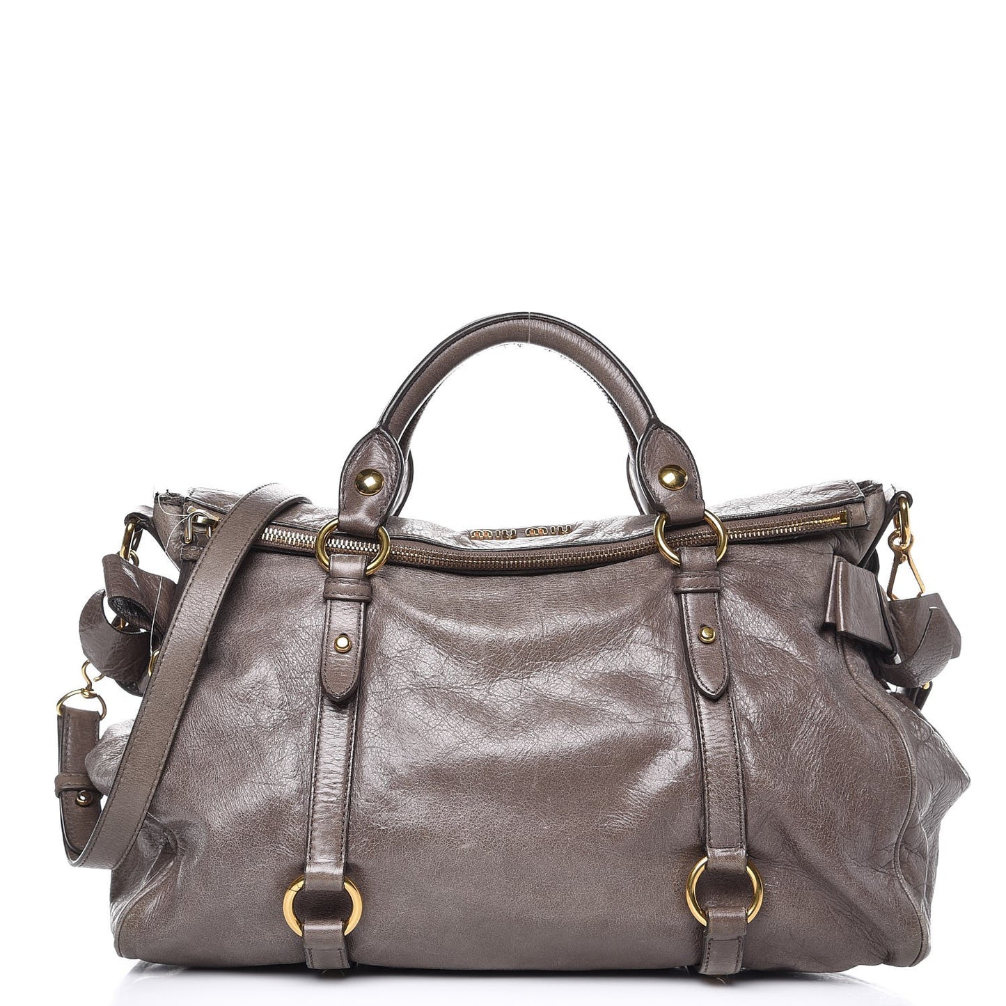 Vitello Lux Medium Bow Bag Fumo