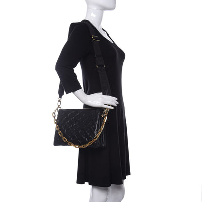 Louis Vuitton Lambskin Embossed Monogram Coussin PM Black 2 of 10