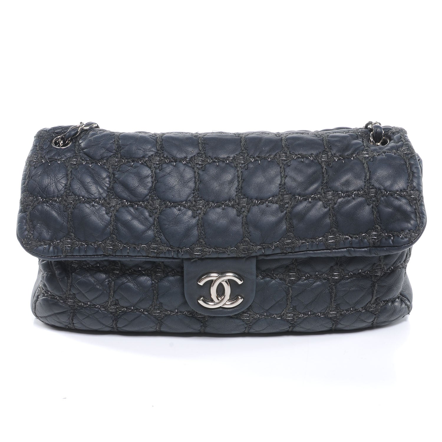 Chanel Lambskin Double Stitch Maxi Flap Navy 1 of 7
