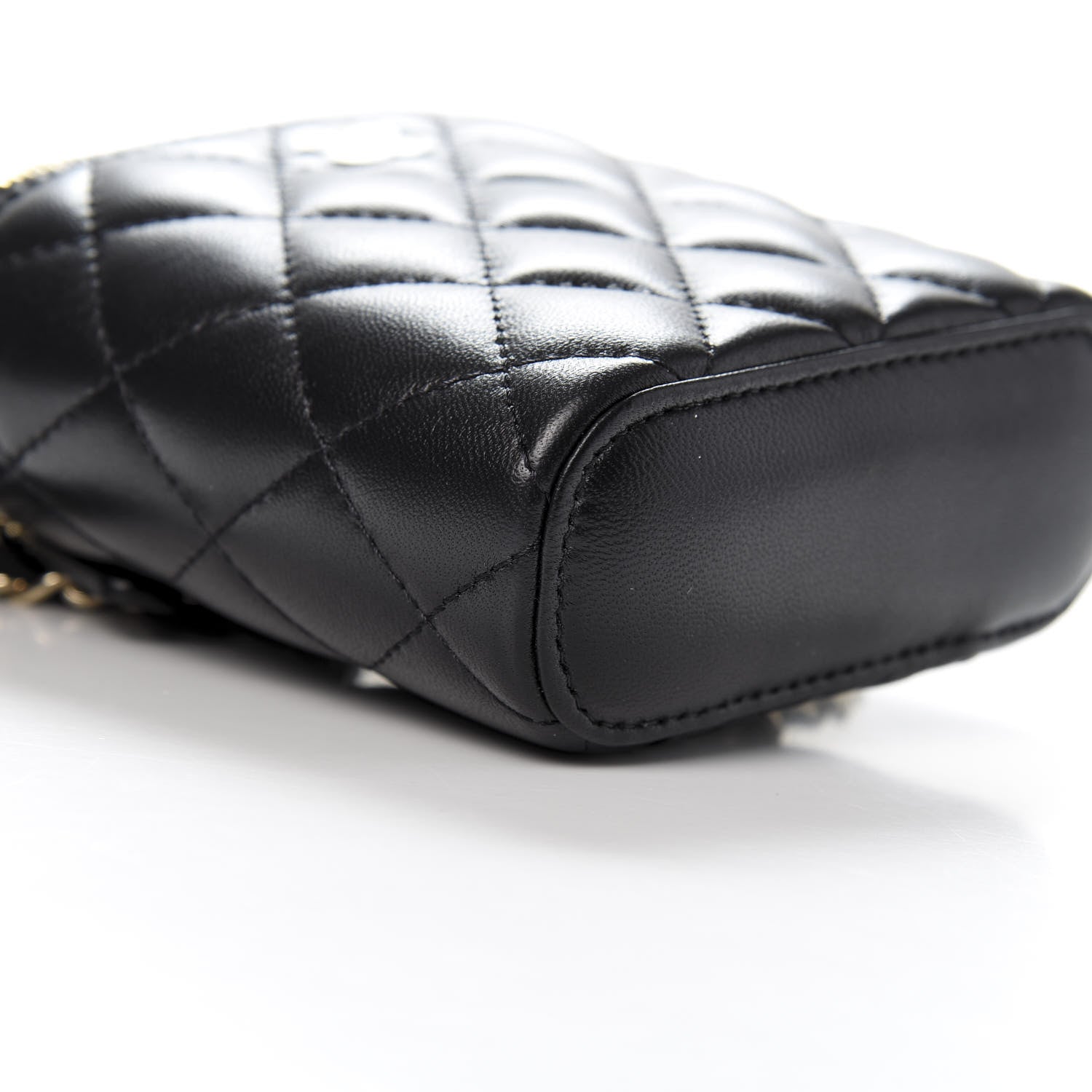 Chanel Lambskin Quilted Small Vertical Coco Beauty Vanity Case With Chain Black 8 of 11