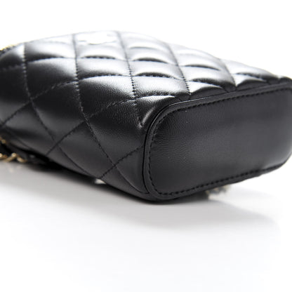 Chanel Lambskin Quilted Small Vertical Coco Beauty Vanity Case With Chain Black 8 of 11