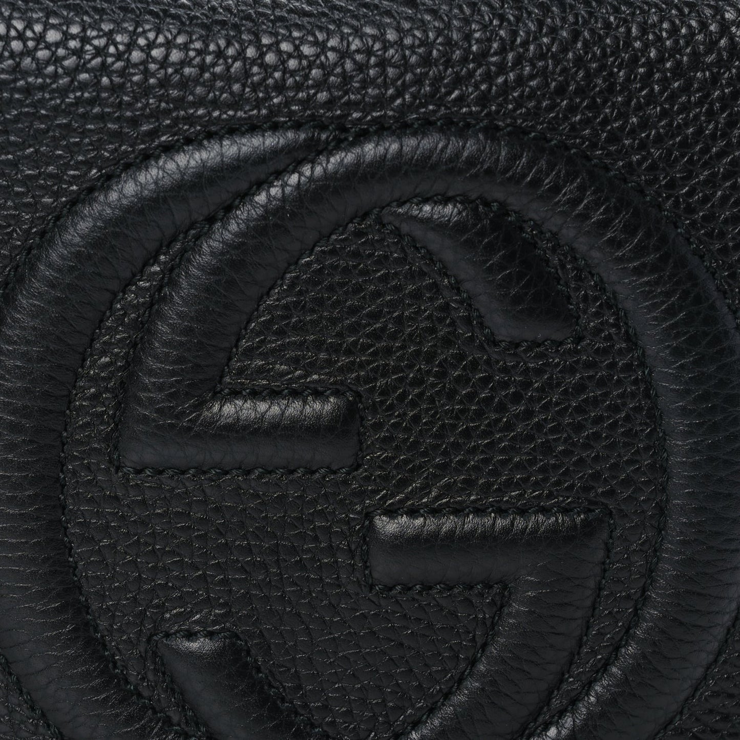 Pebbled Calfskin Small Soho Disco Bag Black