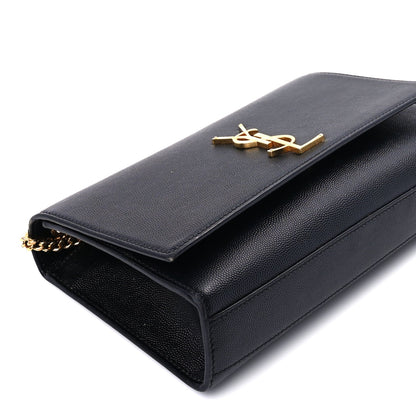 Saint Laurent Grain De Poudre Medium Classic Monogram Kate Satchel Black 7 of 7
