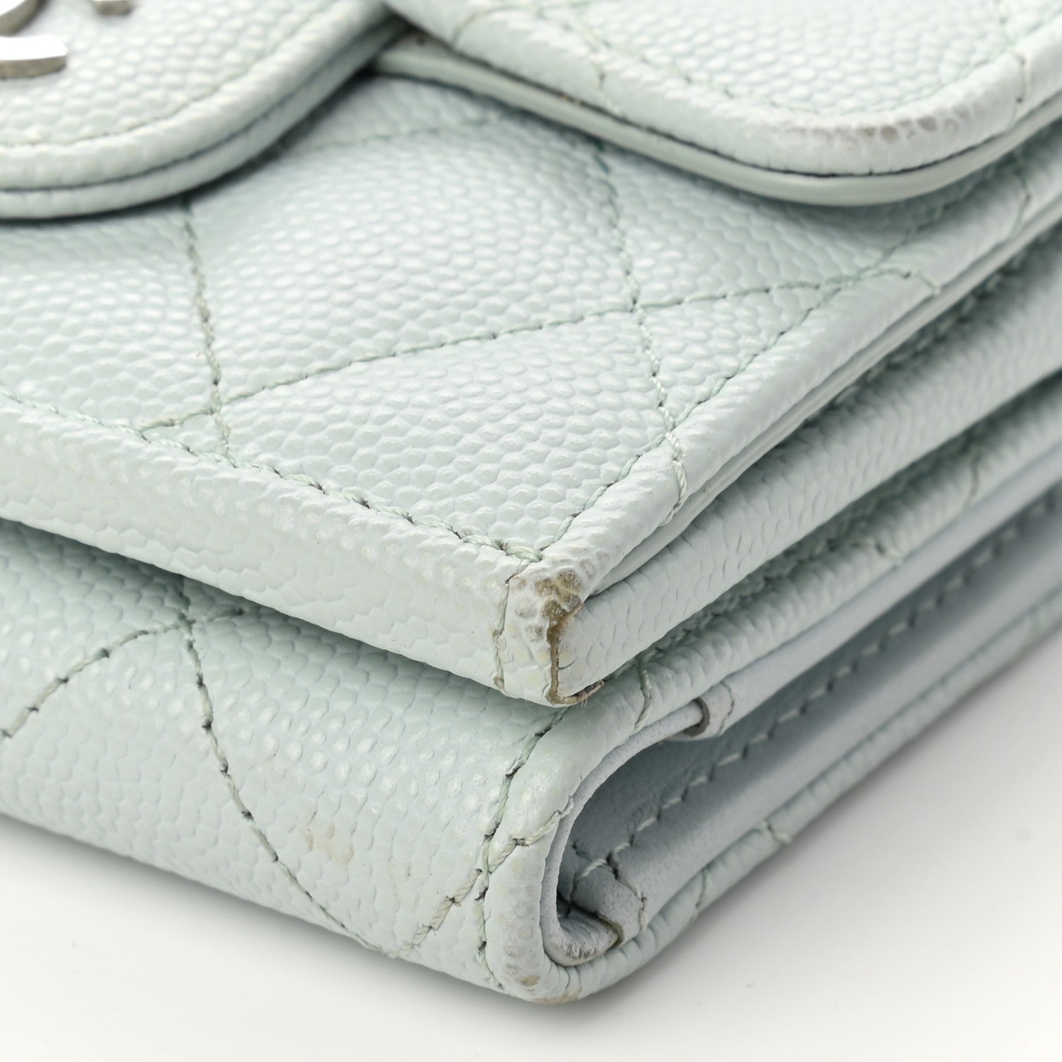 Chanel Caviar Quilted Double Flap Wallet Light Blue 11 of 12