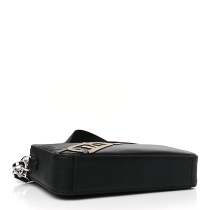 Fendi Vitello King FF Lines Embossed Lock Chain 1974 Diagonal Medium Camera Case Black 4 of 9