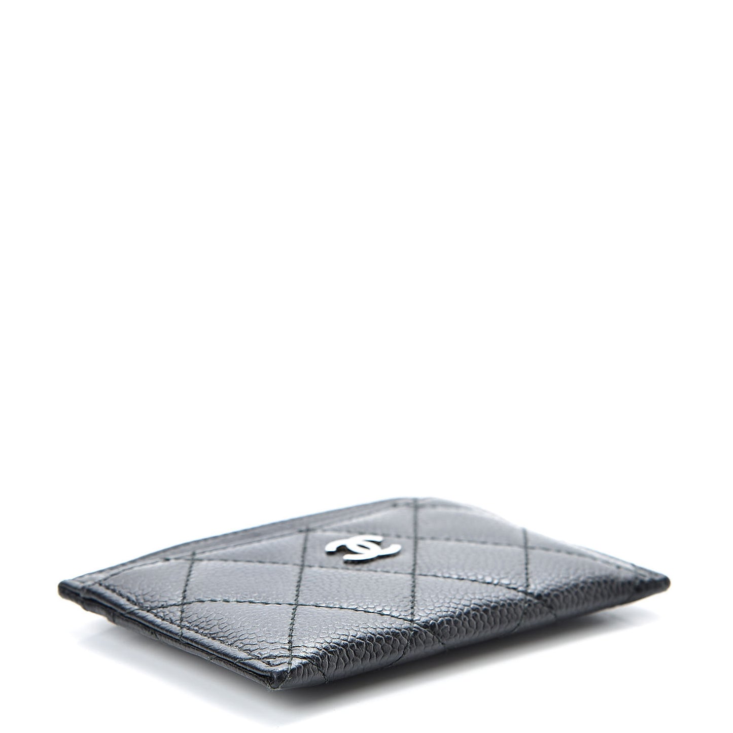 Caviar Quilted Card Holder Black