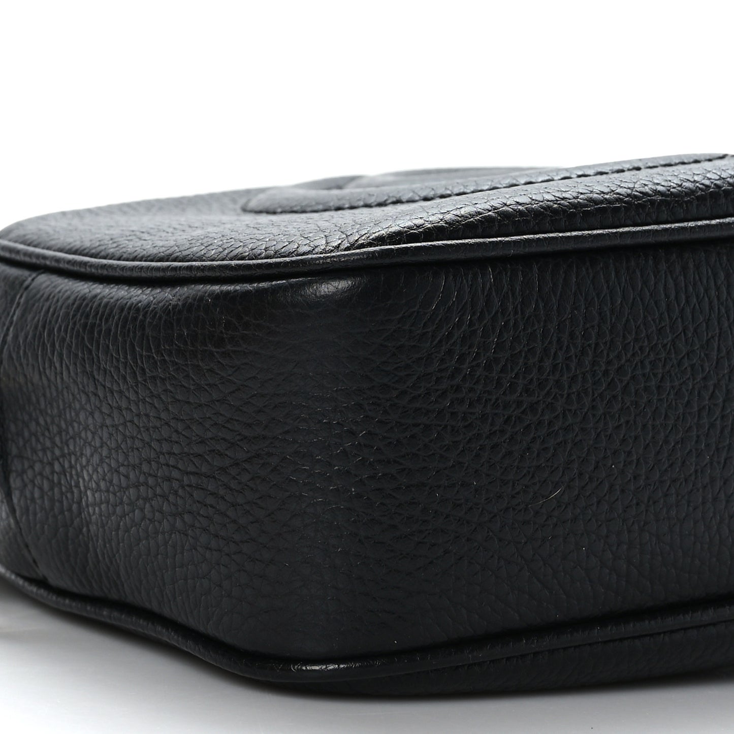 Pebbled Calfskin Small Soho Disco Bag Black