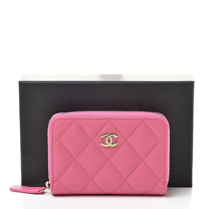 Chanel Caviar Quilted Zip Coin Purse Pink 8 of 8