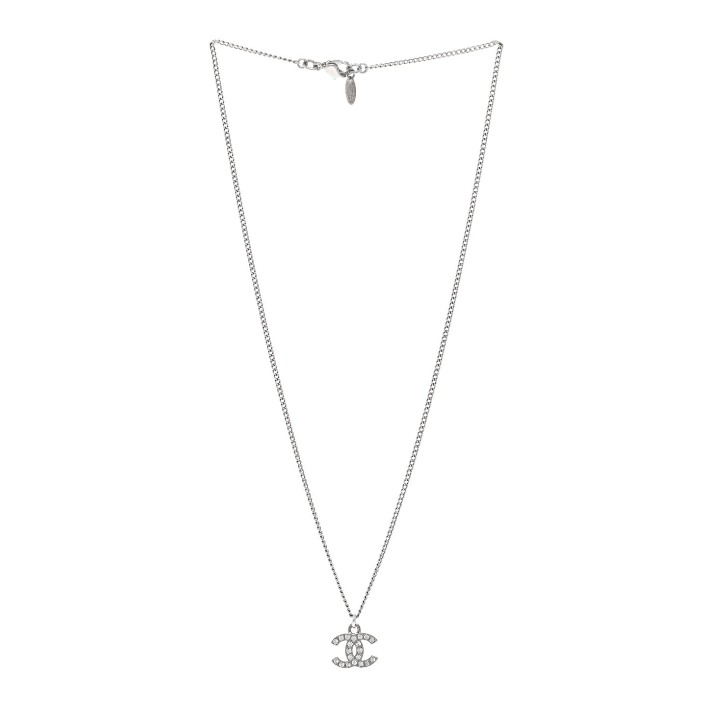 Crystal Timeless CC Necklace Silver