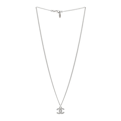 Chanel Crystal Timeless CC Necklace Silver 3 of 5