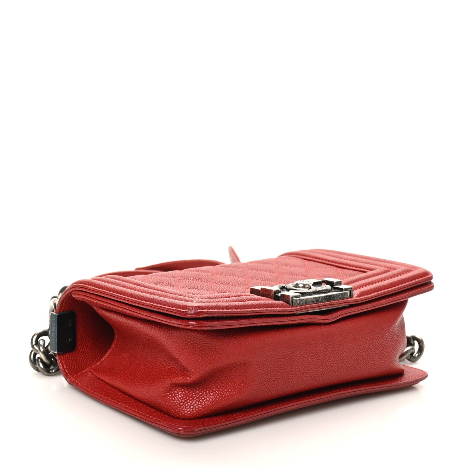 Chanel Caviar Quilted Small Boy Flap Dark Red 4 of 10