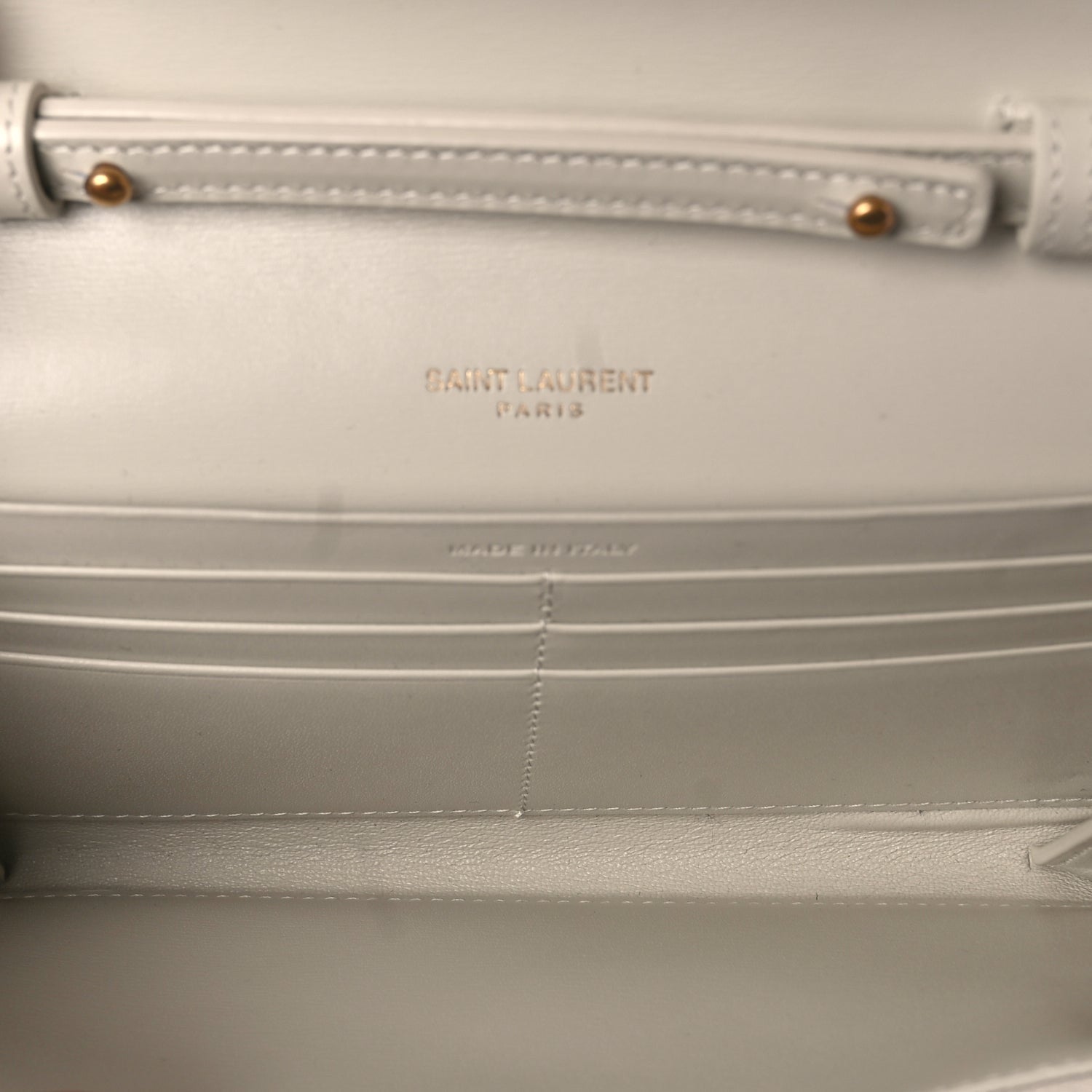 Saint Laurent Smooth Calfskin Le Maillon Chain Wallet Crema Soft 4 of 8