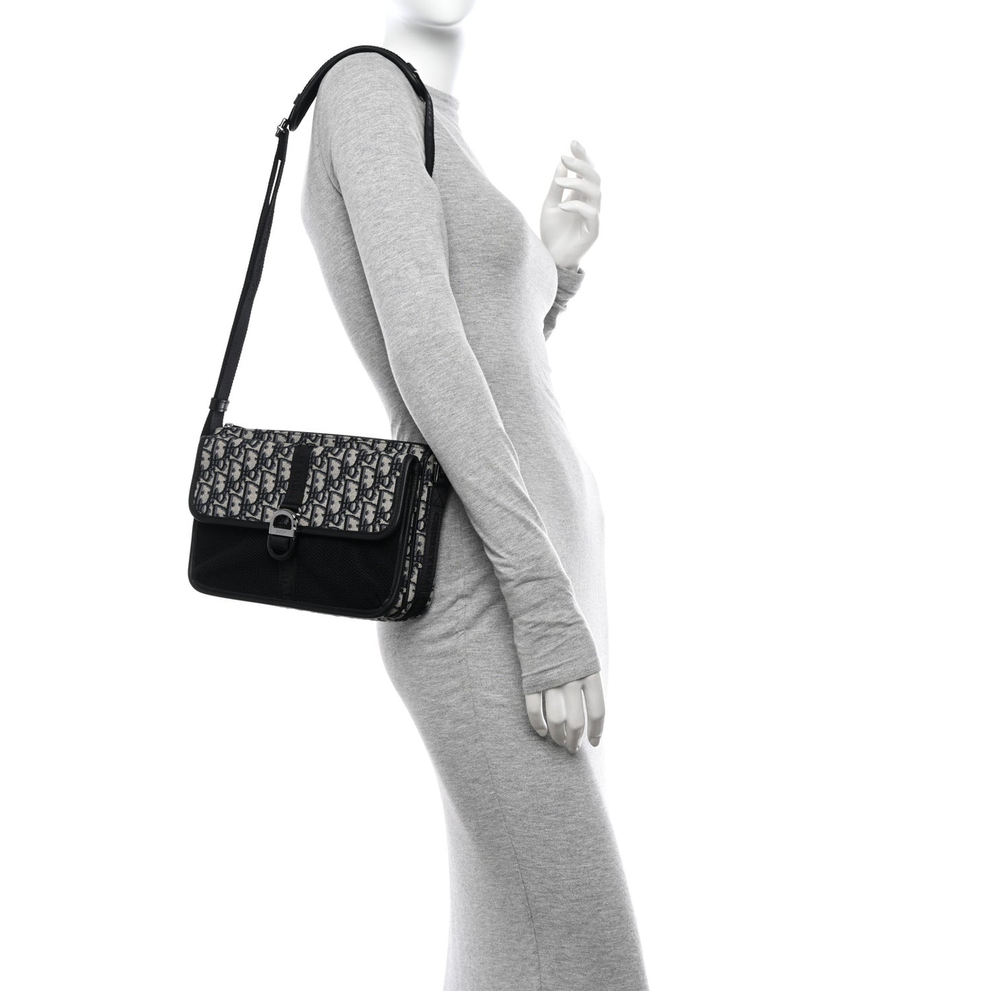 Oblique Mesh Dior 8 Bag With Strap Black