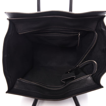 Celine Drummed Calfskin Mini Luggage Black 5 of 9