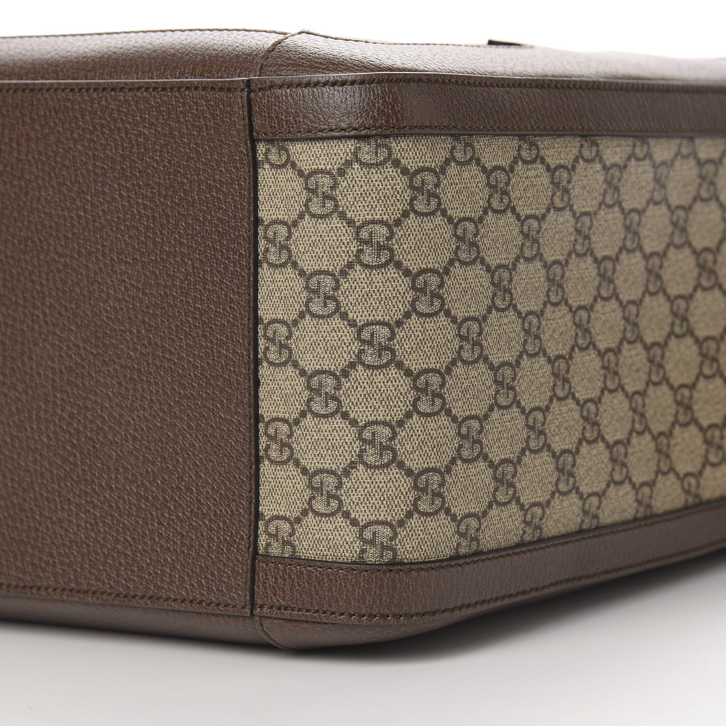 GG Supreme Monogram Rainbow Strap Briefcase Brown