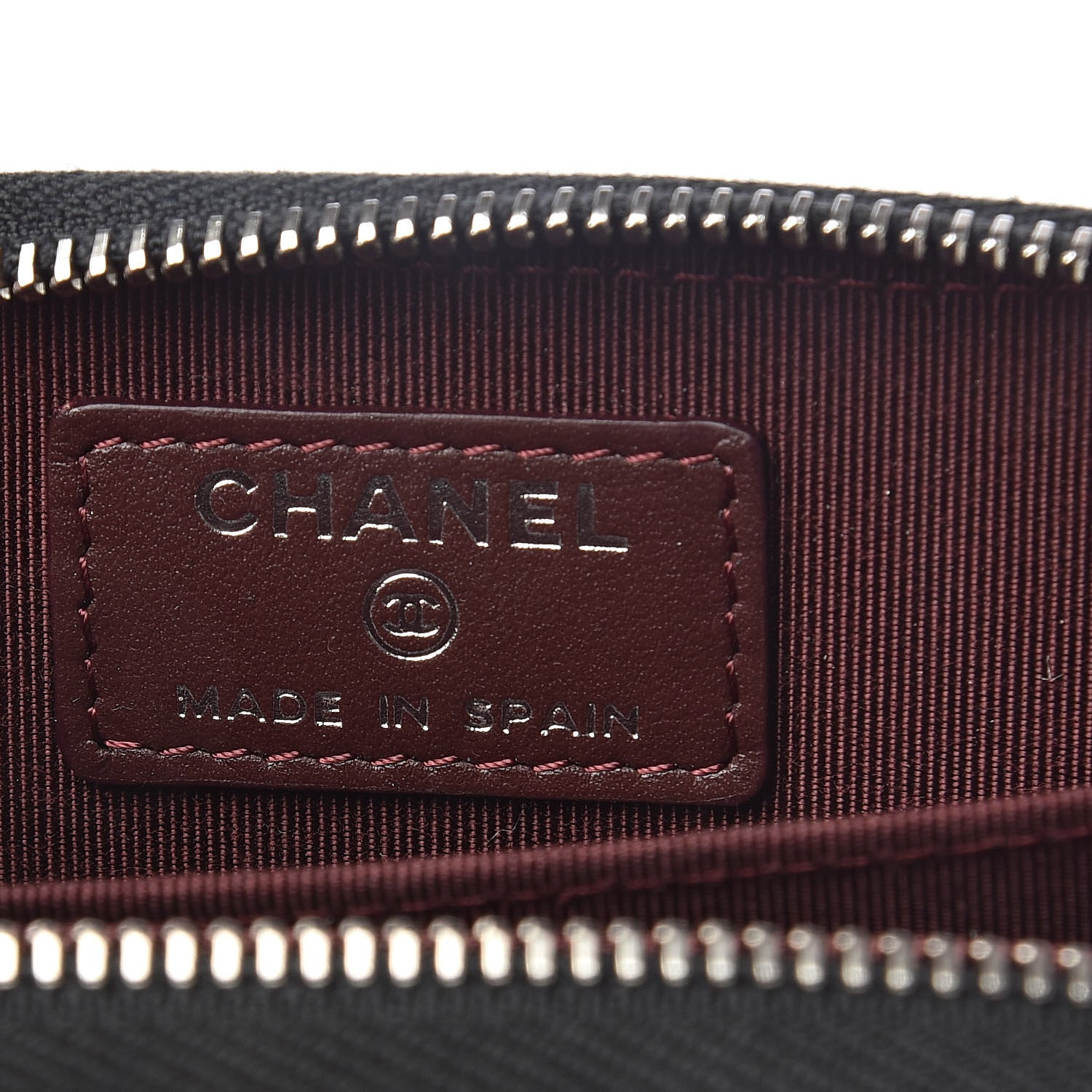 Chanel Caviar Chevron Quilted Zip Coin Purse Black 6 of 7