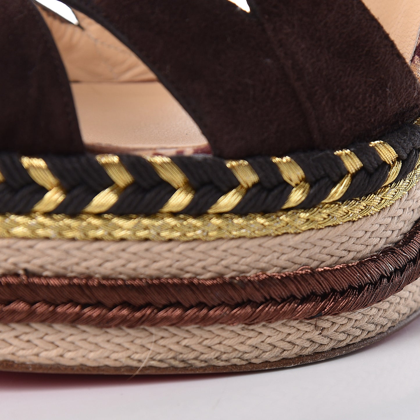 Suede Tosca 140 Platform Wedge Sandals 38 Chocolate