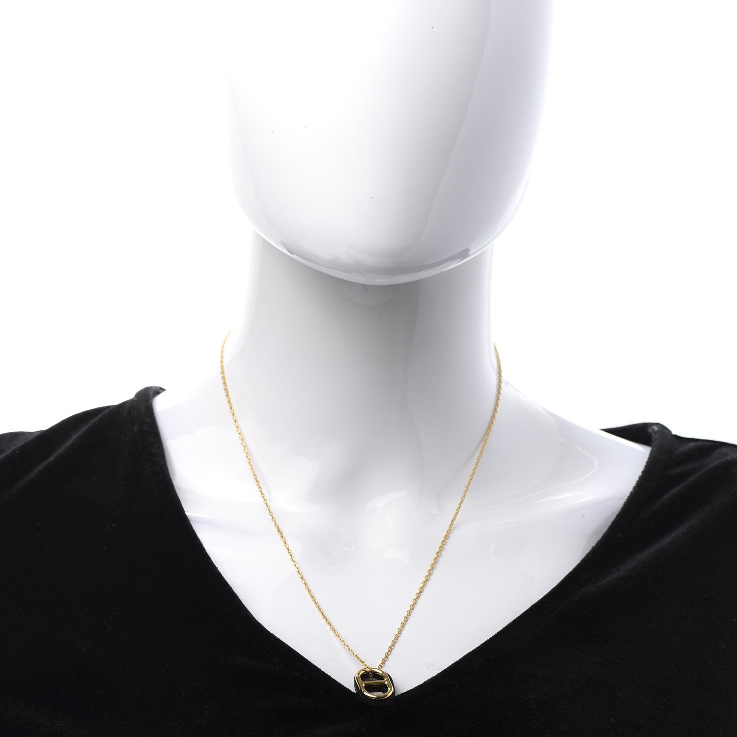 Hermes Swift O'Maillon Pendant Necklace Black 2 of 8