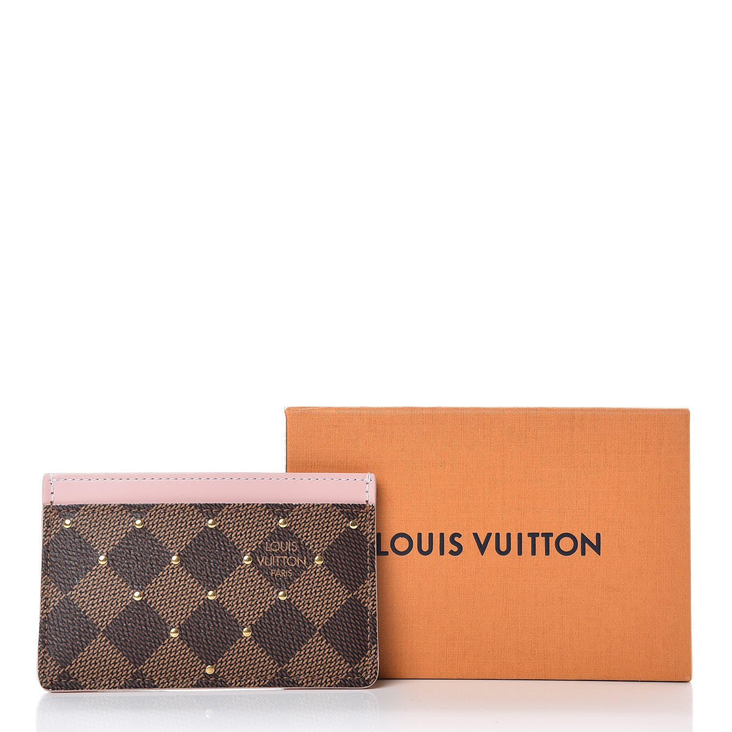 Louis Vuitton Damier Ebene Studded Card Holder Rose Ballerine 8 of 8