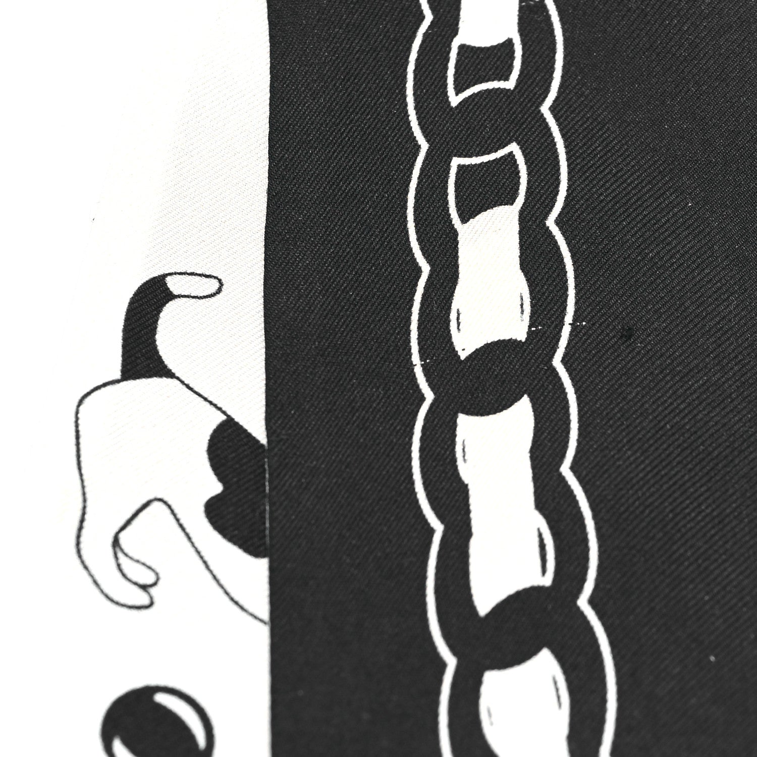 Chanel Silk CC Puppies Slim Bandeau Scarf Black Ecru 3 of 4