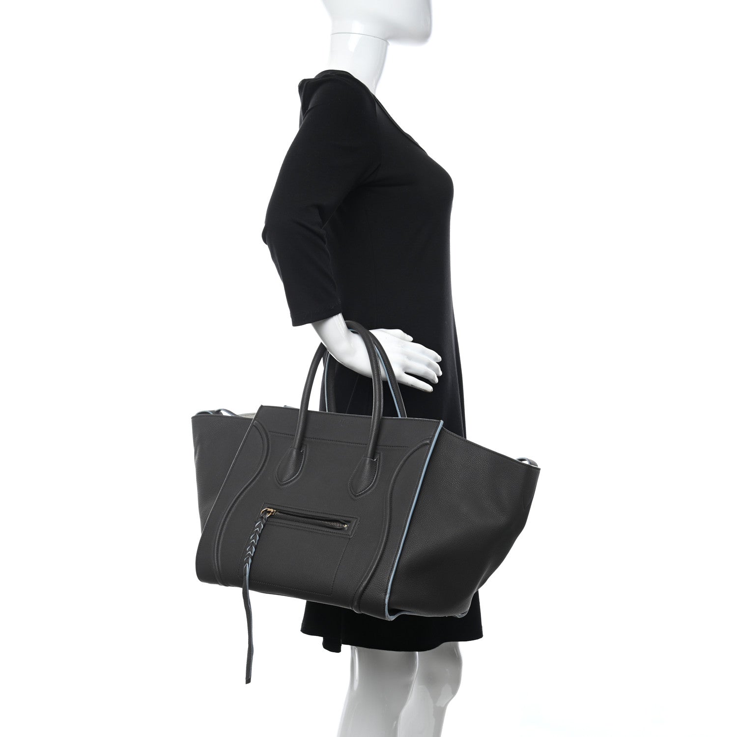 Celine Baby Grained Calfskin Medium Phantom Luggage Anthracite 2 of 17