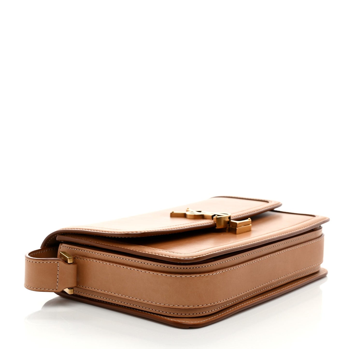 Box Calfskin Monogram Medium Solferino Satchel Natural Tan