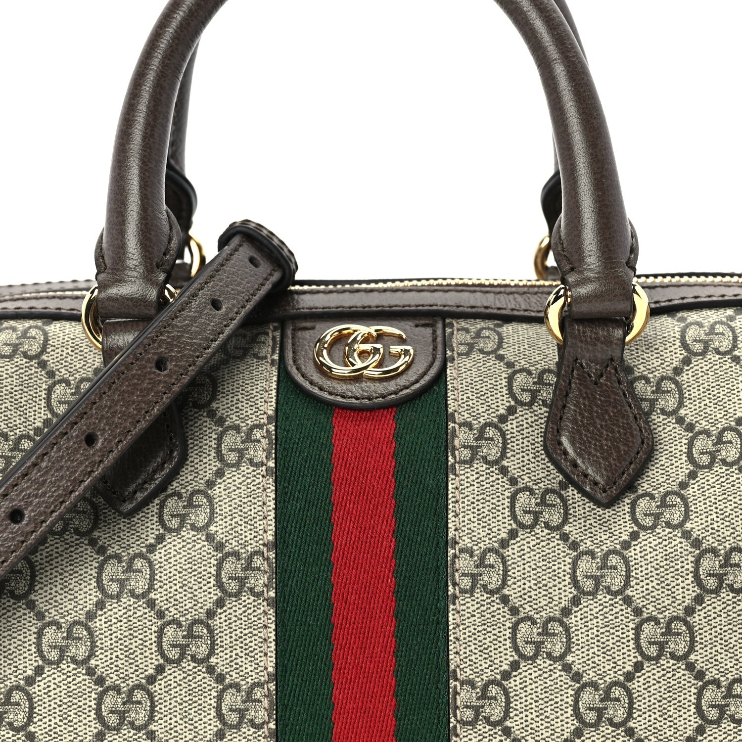Gucci GG Supreme Monogram Web Small Ophidia Top Handle Bag Beige Ebony 6 of 8