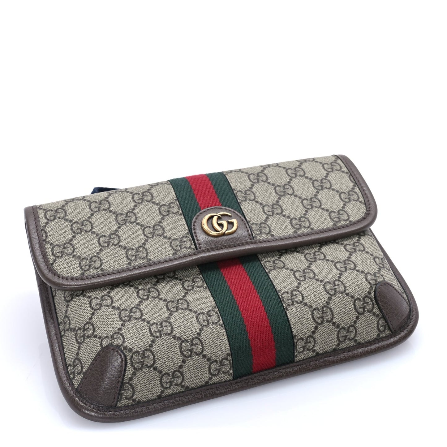 GG Supreme Monogram Web Small Ophidia Belt Bag  Brown