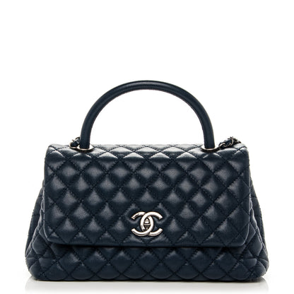 Chanel Caviar Quilted Small Coco Handle Flap Navy 1 of 8