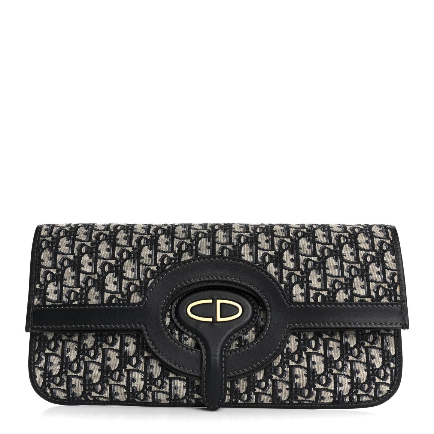 Oblique Fold Over Clutch Blue