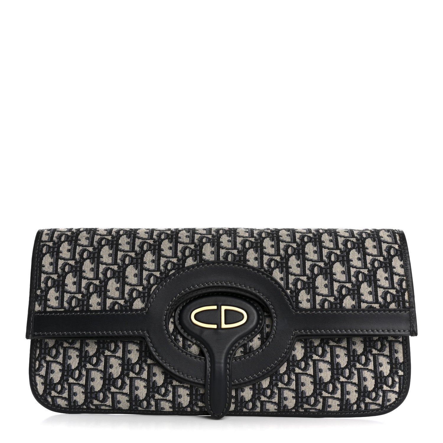Christian Dior Oblique Fold Over Clutch Blue 1 of 7
