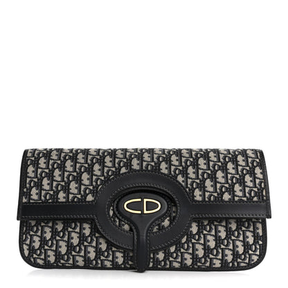 Christian Dior Oblique Fold Over Clutch Blue 1 of 7