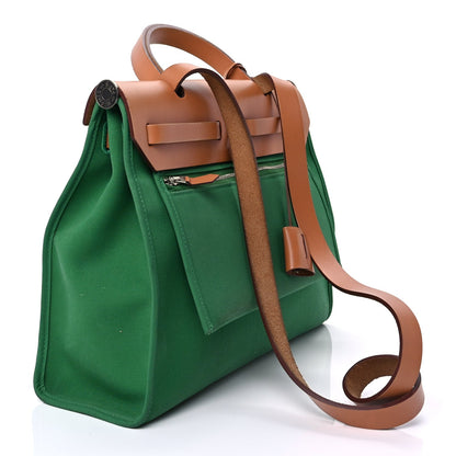 Hermes Vache Hunter Toile Herbag Zip 31 PM  Bambou Natural 3 of 11
