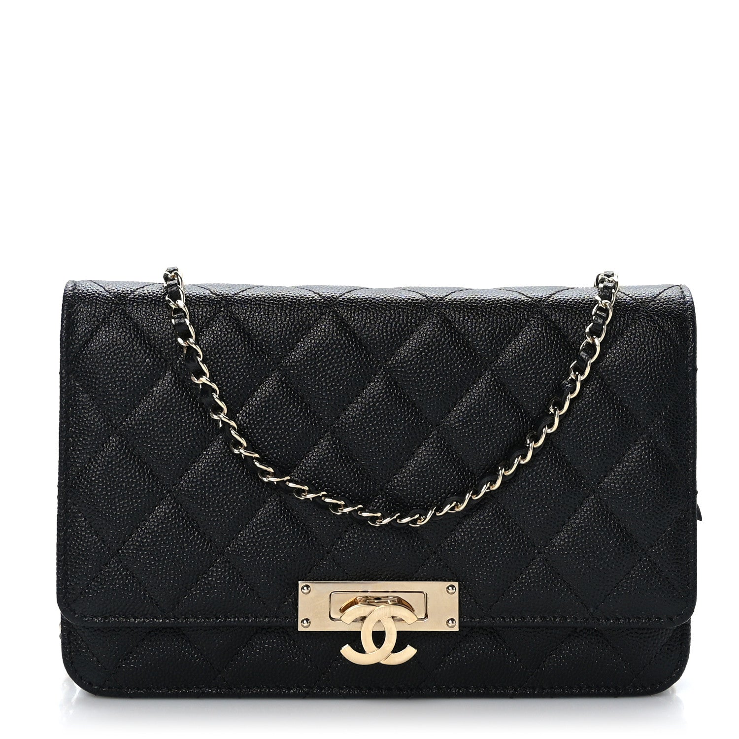 Chanel Caviar Quilted Golden Class Wallet On Chain WOC Black 1 of 10