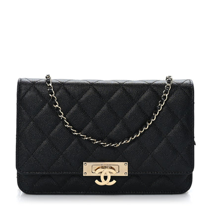 Chanel Caviar Quilted Golden Class Wallet On Chain WOC Black 1 of 10