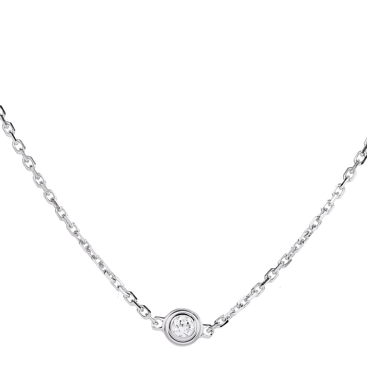18K White Gold 12 Diamond D'Amour Station Necklace