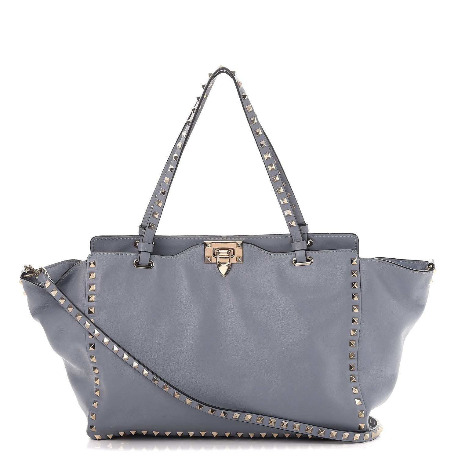 Valentino Garavani Vitello Medium Rockstud Tote London Stone 1 of 13